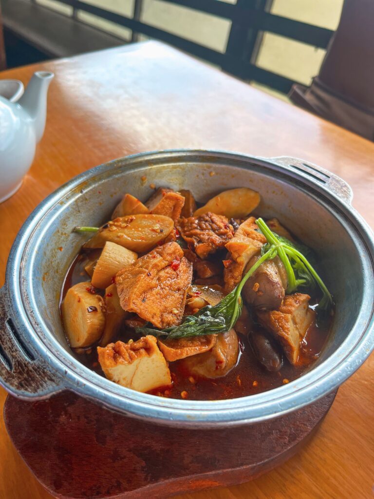 delicious three cup tofu at jiufen, taiwan