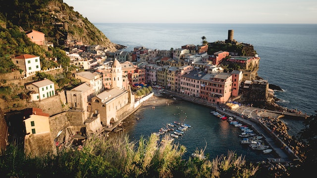Captivating view of Vernazza, a picturesque coastal village in Cinque Terre, Italy.